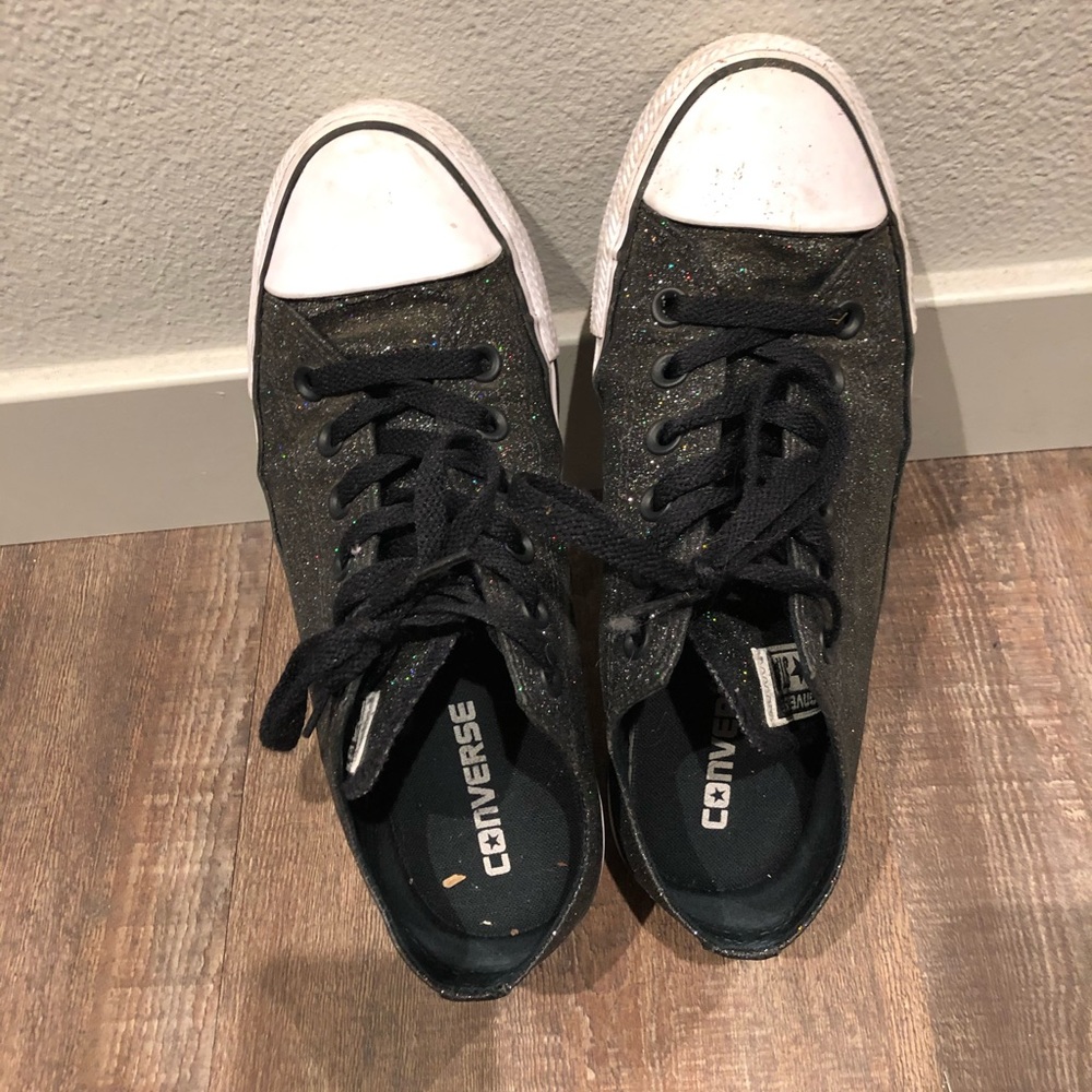 Converse Black Glitter Sneakers